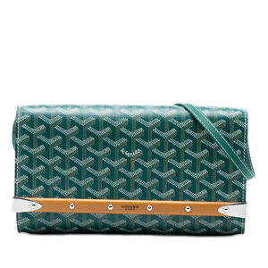 Pre-Loved Goyard Goyardine Monte Carlo Bois Clutch with Strap